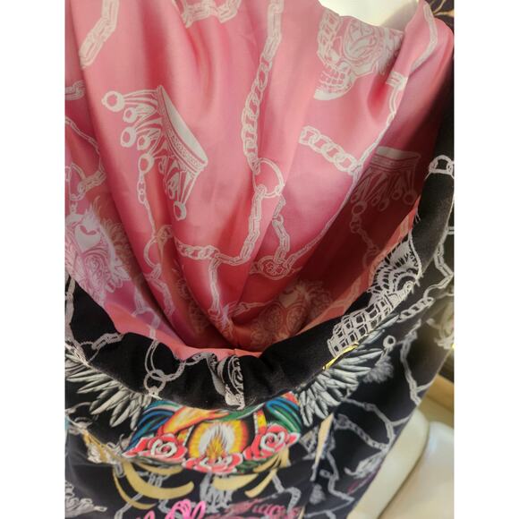 Original Christian Audigier Hoodie "Full of Grace" Gold Hardware Lined Sz XS - Picture 6 of 11